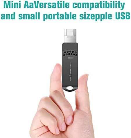USB Flash Drive 512GB USB C Memory Stick iOS 3in1 for Phone Photo Stick External Drive 512G Richwell Compatible i-Phone Pad iOS Mac Android USB C and Computer Black DD512G