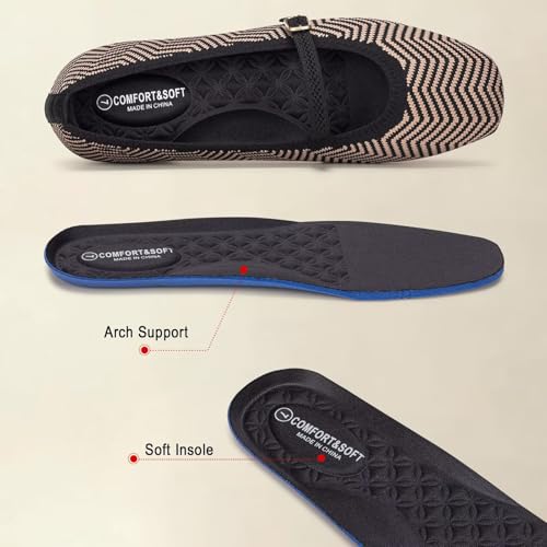 فرانك مولي حذاء مسطح للنساء سهل الارتداء بمقدمة مربعة قابل للغسل من ماري جين، حذاء مريح للارتداء والعمل مع حزام للكاحل، لون بني، مقاس 8.5