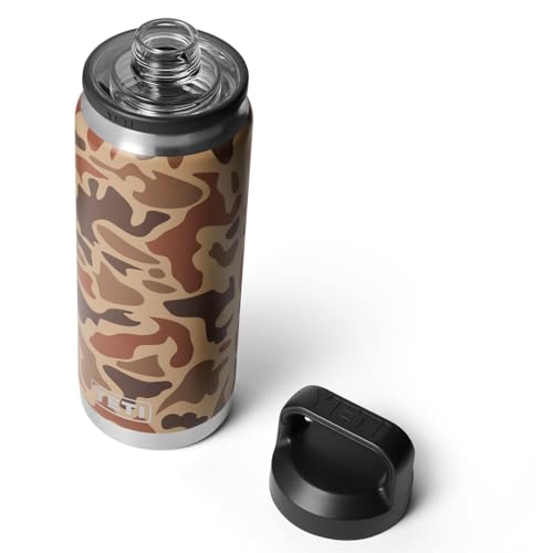 YETI Rambler 26 oz Bottle Leakproof Vacuum Insulated Stainless Steel with Chug Cap Wetlands Camo