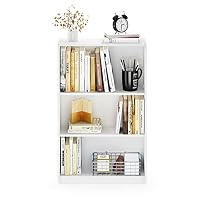 Furinno Jaya Book Shelf, 3-Tier Bookshelf, Bookcase with Adjustable Shelves, 9.5 x 24.5 x 40.3, for Organization and Storage, for Living Room, Bedroom, Home Office, White — image 8