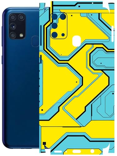 Image of AtOdds - Full Body Back Screen Guard Protector Film - Lamination Wrap Skin Sticker Compatible with Samsung Galaxy M31 | Scratchproof Matte Finish (YellowLane)