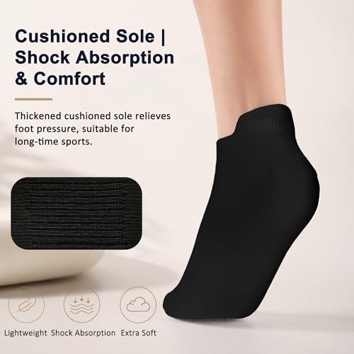 Image of Ankle Socks for Women Breathable Mesh Thick Heel Cushioned Anti-blister Running Athletic Socks