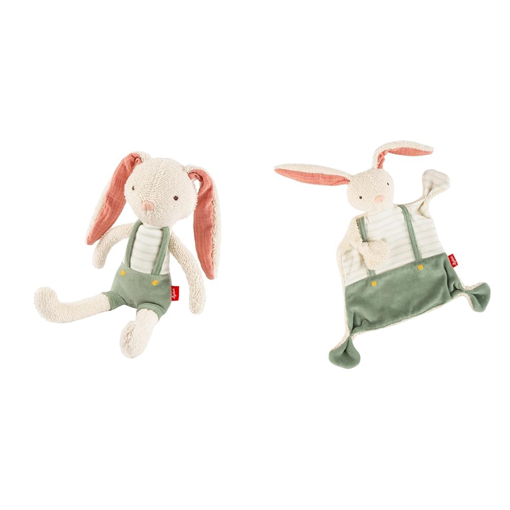 Sigikid Kuscheltier & Schnuffeltuch niedlicher Hase Schmusetuch Kuscheltuch grün Spielen Kuscheln Trösten Unisex Hochwertig Erstausstattung Geburt
