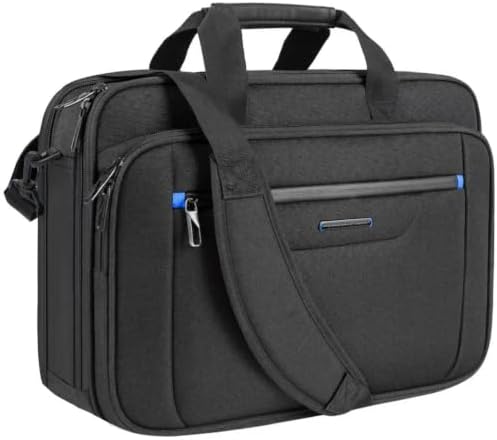 VANKEAN Laptop-Aktentasche,15,6 Zoll Business-Umhängetasche,Schwarz-Blau | Premium-Laptop-Tasche, Business-Umhängetasche, Wasserabweisend, Kuriertasche, Computertasche
