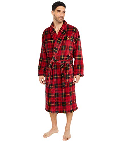 Image of POLO RALPH LAUREN Microfiber Plush Long Sleeve Shawl Collar Robe