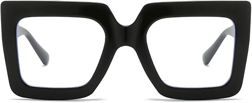 Lentes de gran tamaño para mujer, anteojos de gran tamaño con filtro de luz azul, lentes de computadora cuadrados gruesos y multicolor