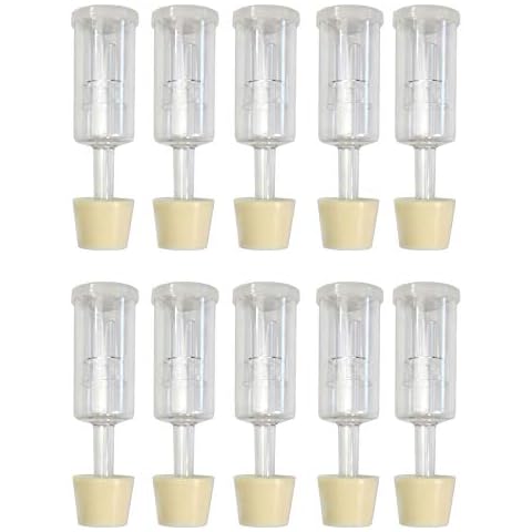 (10 Pack) Three-Piece Airlock and Drilled #6 Stopper Fermentation Beer Making Wine Making Kombucha Fits Gallon Jugs Cover