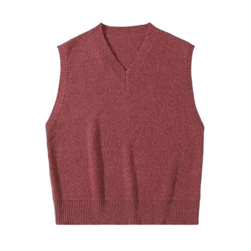 Men's Casual Sweater Vest Warm Autumn and Winter Sleeveless O-Neck Pullover Sweater Vest