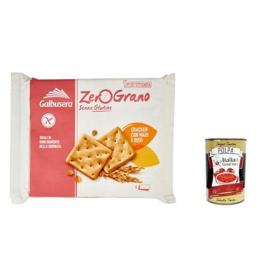 Galbusera Zero Grano - Juego de 3 galletas con arroz y maíz, 320 g, sin gluten, sin lactosa + Polpa italiana Gourmet 400 g