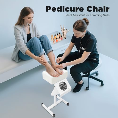 Chaise de pédicure blanche réglable avec système de filtration intégré