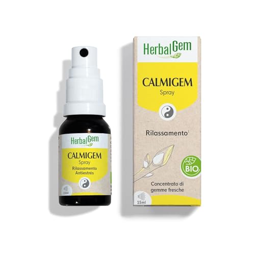 HerbalGem | Calmigem BIO | Contribuisce a combattere lo stress | Complesso di gemmoterapia | Spray 15 ML