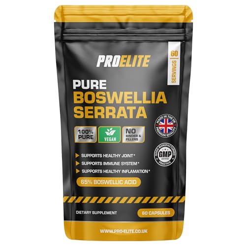 Boswellia Serrata Extract 10,000mg 60 Capsules (2 Months Supply) – 65% Boswellic Acid (500mg per Capsule) | Joint Care Supplements | Indian Frankincense Resin by PROELITE