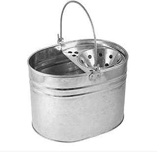 Galvanised Metal Mop Bucket With Wringer | 16L Metal Bucket | Durable Mop And Bucket