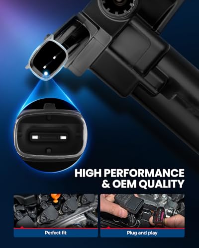 Image of KAX 8 Ignition Coils & 16*SP526 Spark Plugs for F-250 Super Duty 11-17 6.2L | (w /Magnetic Socket) Fits V8 6.2L F-350 Super Duty 2011-2017, F-150 2010-2014, E-350 Super Duty 2017, Replaces UF639 UF631