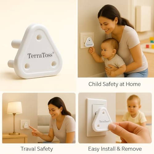 Image of Switch Board Cover for Kids Safety [6 Piece] | Socket Protector for Kids | Plug Protector Baby Safety 1Pcs-Power Plug(15A), 5Pcs-Normal Plug(5A) (6 Pieces)