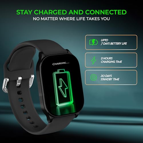 Image of PunnkFunnk Nexoro 2.01 inch Smartwatch for Men & Women Bluetooth Call, Heart Rate, SpO2, Sleep & 100+ Sports Modes, IP68 Waterproof, Compatible with Android & iPhone (Black)