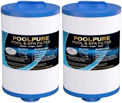 POOLPURE 6CH-940 Spa & Whirlpool Filter Replacement for Pleatco PWW50P3 | Filbur FC-0359, Waterway Plastics 817-0050, 25252, 378902, 03FIL1400,1.5" (3.8cm)SAE-Gewinde