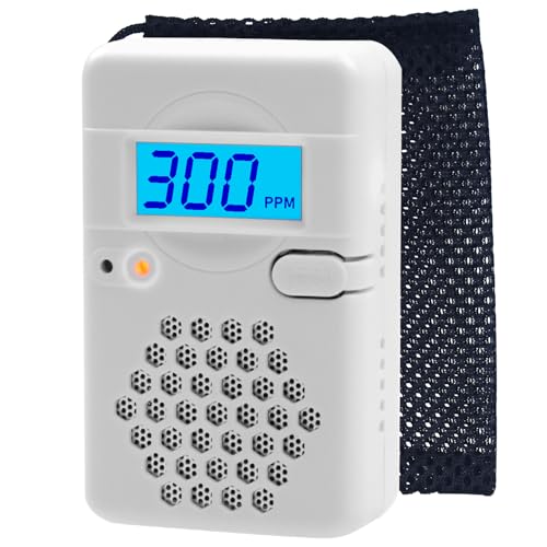 LSENLTY - LSENLTY Carbon Monoxide Detectors, 3 Years Standby Time Carbon Monoxide Monitor, 0-999 CO Detector Range, 85dB Loud Sound Carbon Monoxide Detector for Travel Camping Home(Mesh Bag, Battery Included)