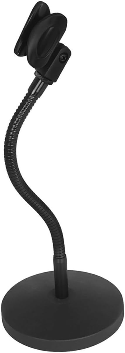 Garneck Adjustable Desktop Microphone Stand Stable Weighted Mic Holder for Home and Studio Use Compatible All Microphones Height Adjustable Metal Design