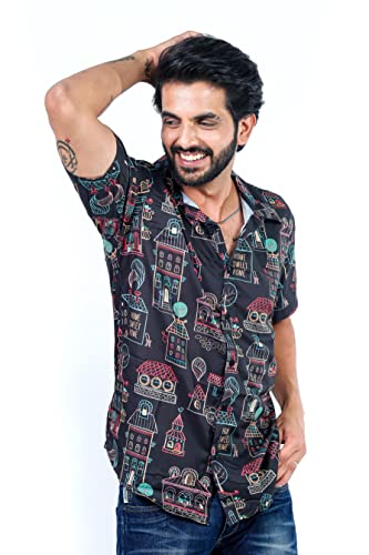 Image of HARPITA Men's Poly Cotton Digital Printed Stitched Half Sleeve Shirt