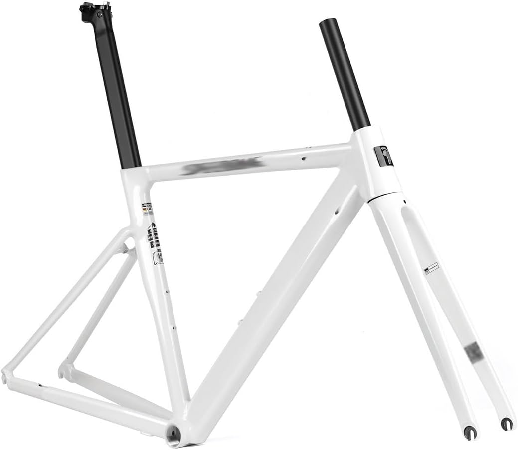 Road Bike Frameset 700C Breaking Wind Racing Frames 50cm 52cm Aluminum Alloy Rim Brake Frame 100/135mm Quick Release BB68mm with Carbon Fork