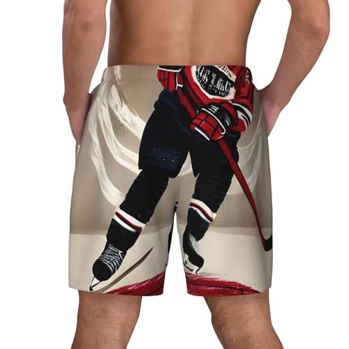 Hockey Sportsshort Swim Trunks with Waist Rope and Two Side Pockets Beach Shorts Bathing Suits for Men4