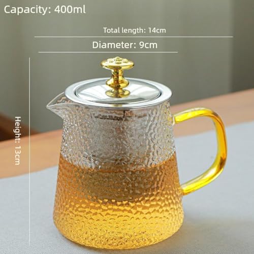 Tetera Kungfu de vidrio para el hogar con capacidad de 400 ml para infusiones 4