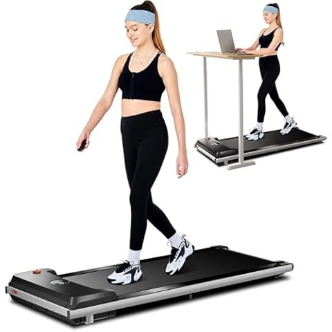 RHYTHM FUN Walking Pad Treadmill, Under Desk Treadmill, Treadmill for Home with Remote Control, Bluetooth, LED Display Cover