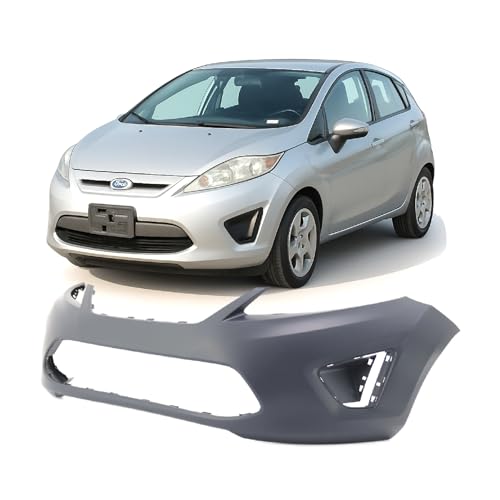 Image of FitParts Compatible with Ford Fiesta 2011-2013 Front Bumper Cover | Primed, Fits Base Models Only, Ready to Paint, OEM AE8Z17D957AAPTM, FO1000662