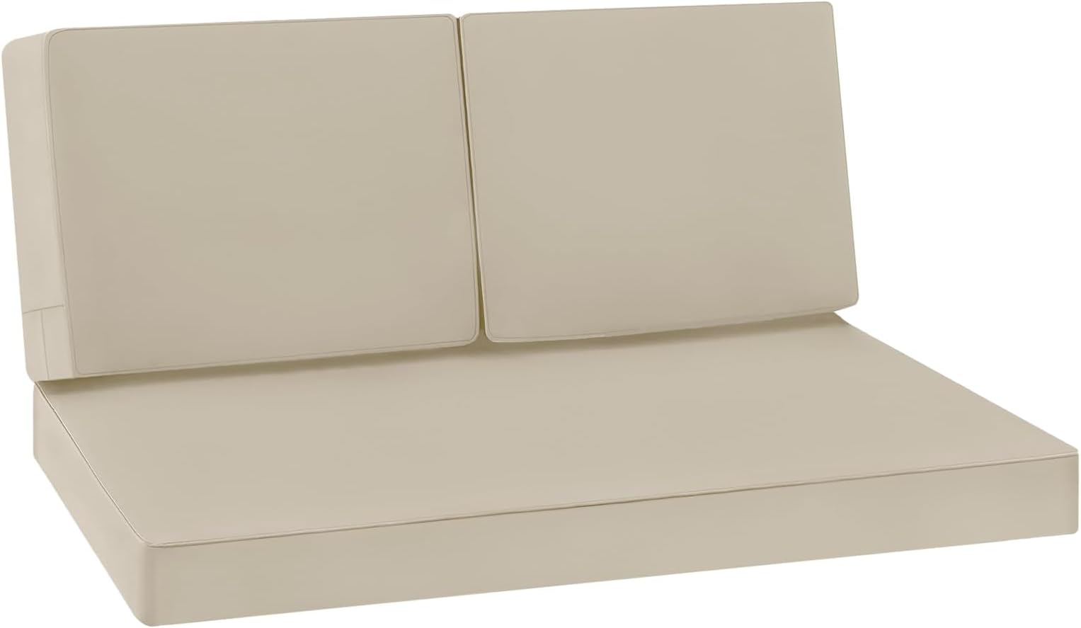 Outdoor Loveseat Cushion 46 x 26 Inch Water-Resistant & 3-Year Fade Resistant Patio Furniture Cushions with Removable Cover, Ties and Hidden Zipper for Sofa Bench Couch Pads Set of 3, Beige