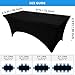 Utopia Kitchen Spandex Tablecloth 2 Pack [6FT, Black] Tight, Fitted, Washable and Wrinkle Resistant Stretch Rectangular Patio Table Cover for Event, Wedding, Banquet & Parties [72Lx30Wx30H Inch]