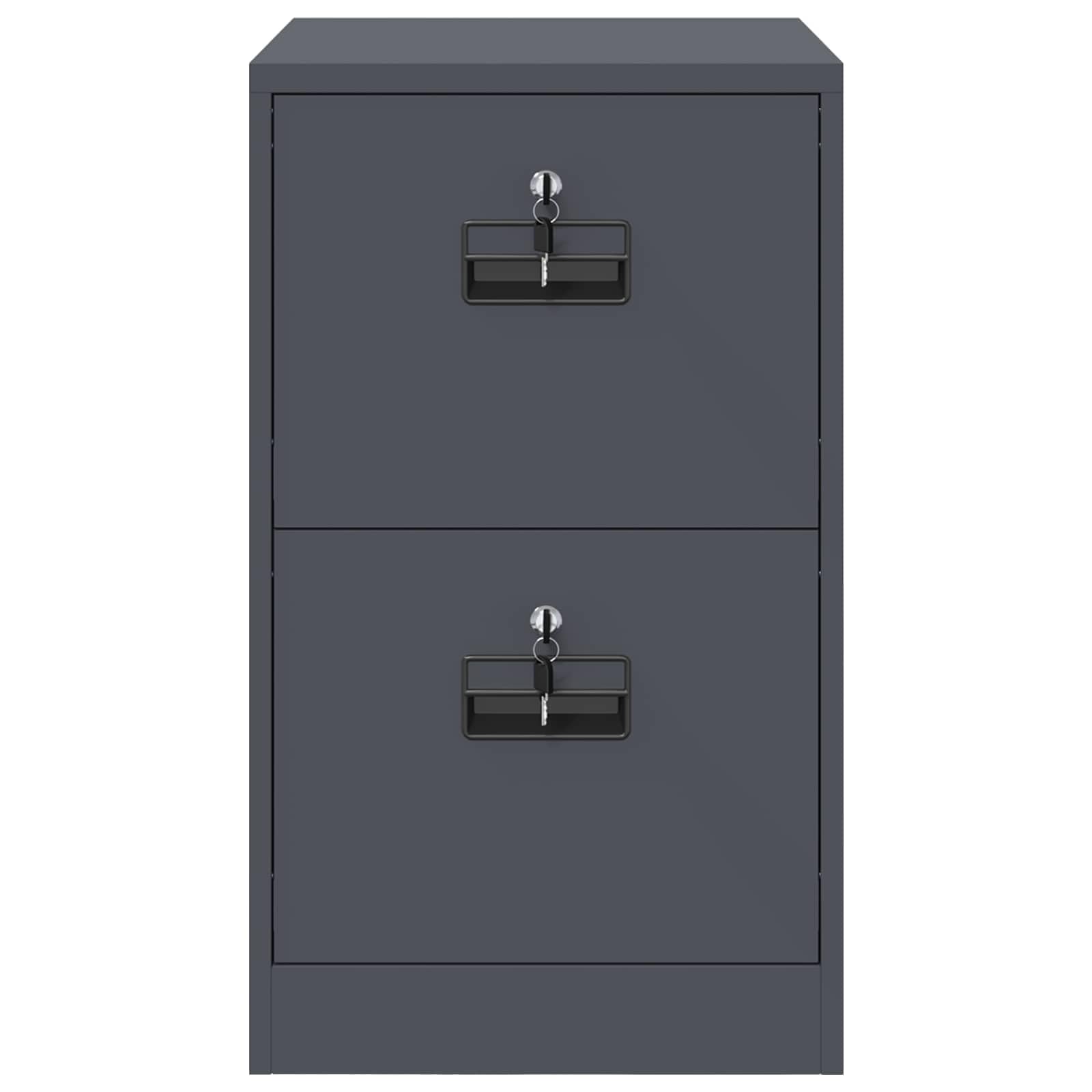 ACAGALA Armadio per File con Cassetto in Metallo, Cassettiera da Ufficio con 4 Cassetti, Mobile con Serratura Chiave, Armadietto Verticale per Documenti Metallo, 44x50x74,5 cm, Antracite