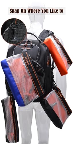 Image of WELKINLAND Tool Backpack and 4pcs Clear Tool Pouch Bundle-Professional Grade Organization