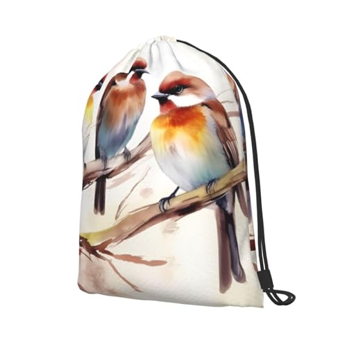 Drawstring Bag for Women Lightweight Sports Gym Bag Birds Resting on Tree Branch Soccer Backpack for Travel2