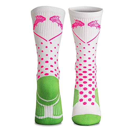 Image of ChalkTalkSPORTS Girls Lacrosse Socks - Mid-Calf Crew - Youth & Adult | Moisture-Wicking Performance Blend, Athletic Lax Gear, Stay-Up Technology, Arch Support, Breathable, Girls and Women