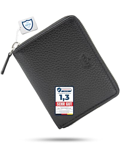 Portefeuille femme en cuir avec protection RFID sécurisée