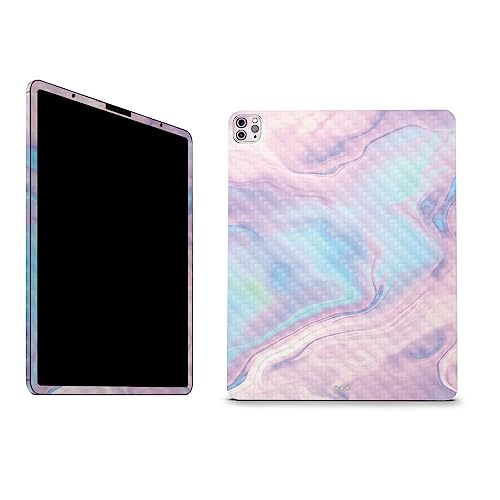 Image of MightySkins Carbon Fiber Skin Compatible with Apple iPad Pro 12.9 inch M2 6th Gen (2022) Full Wrap Kit - Pastel Wave | Protective, Durable Textured Carbon Fiber Finish | Easy to Apply | Made in The USA