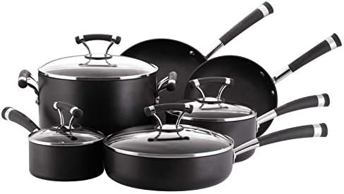 Pemberly Row 10 Piece Nonstick Cookware Set in Black