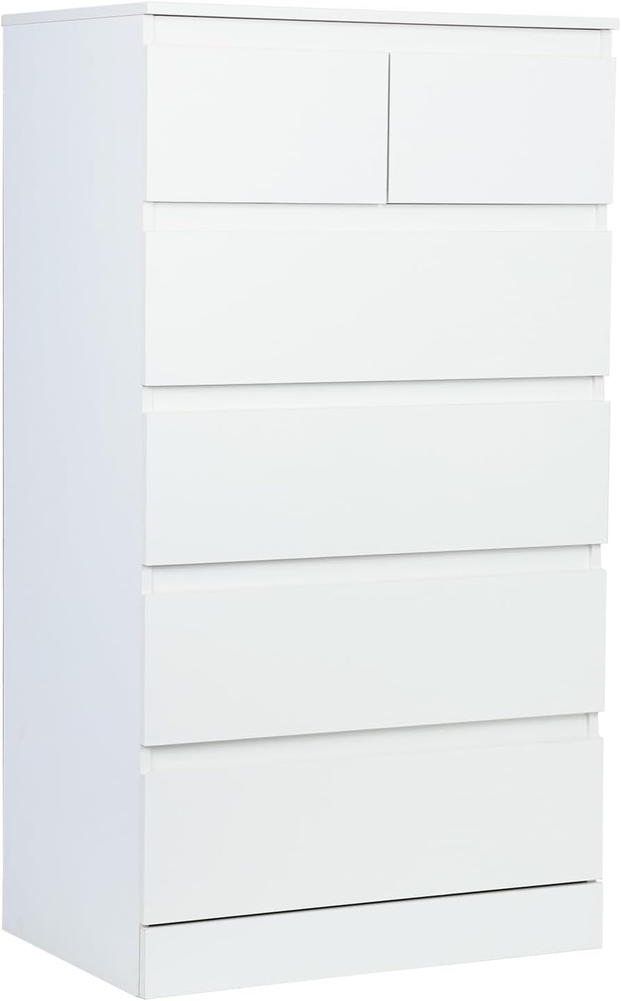 clinmday Tall Skinny Dresser with 6 Drawers, White Dresser Tall Dresser