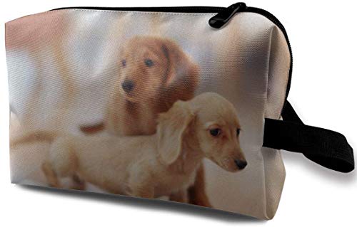 Preisvergleich Produktbild Kosmetiktasche mit Dackel-Motiv, tragbar, für Reisen, Make-up, Kosmetiktasche
