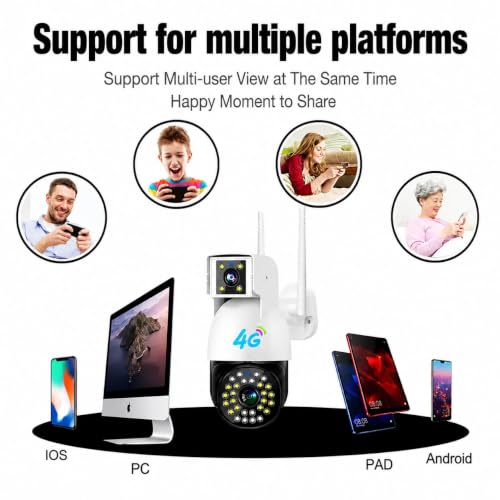 Image of DDLC 6MP 4G SIM Dual Lens Outdoor PTZ CCTV Camera | 360 Rotation | Color Night Vision | Smart Auto Tracking | Two-Way Audio | Wireless Security with V380 Pro App (4G Dual Lens PTZ)