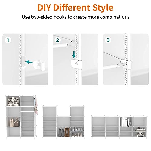 Awtatos Closet Organizer 8 Cube Storage Shelves Portable Closet Clothes Organizers And Storage Stackable Cubby Shelving For Closet Bedroom Living Room Office White thumb #6