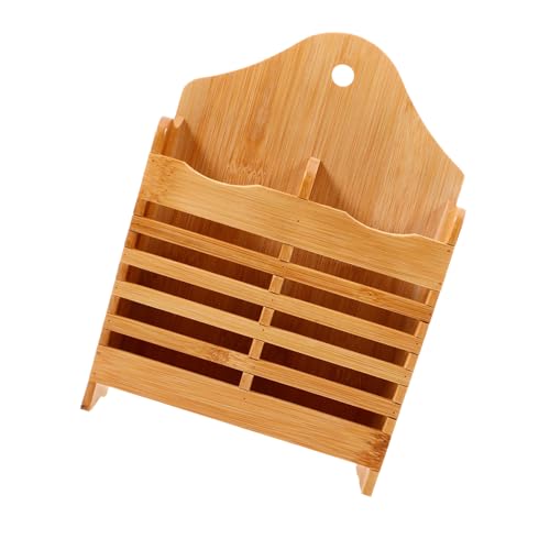 Lurrose Porte-couverts Bambou Égouttoir Ustensiles Organisateur de Cuisine Compact pour Table et Buffet