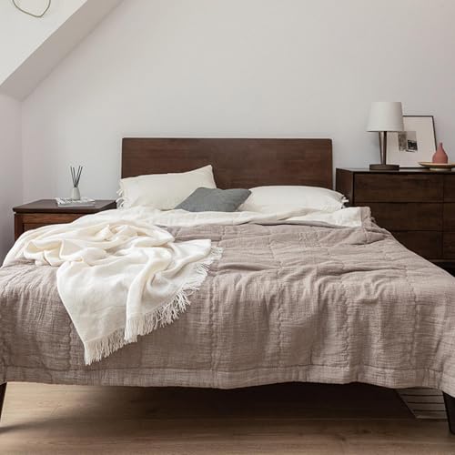 Couvre-lit réversible doux et raffiné pour parure de lit estivale élégante
