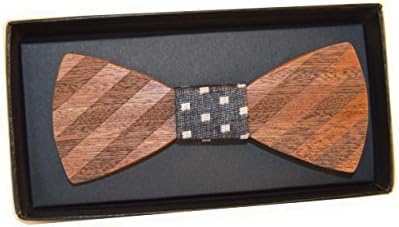 Men's Wooden Bow Tie by Alexander IV. Unique Boss Gift - For The 'Has everything' Guy-Great collectible (brown stripe)