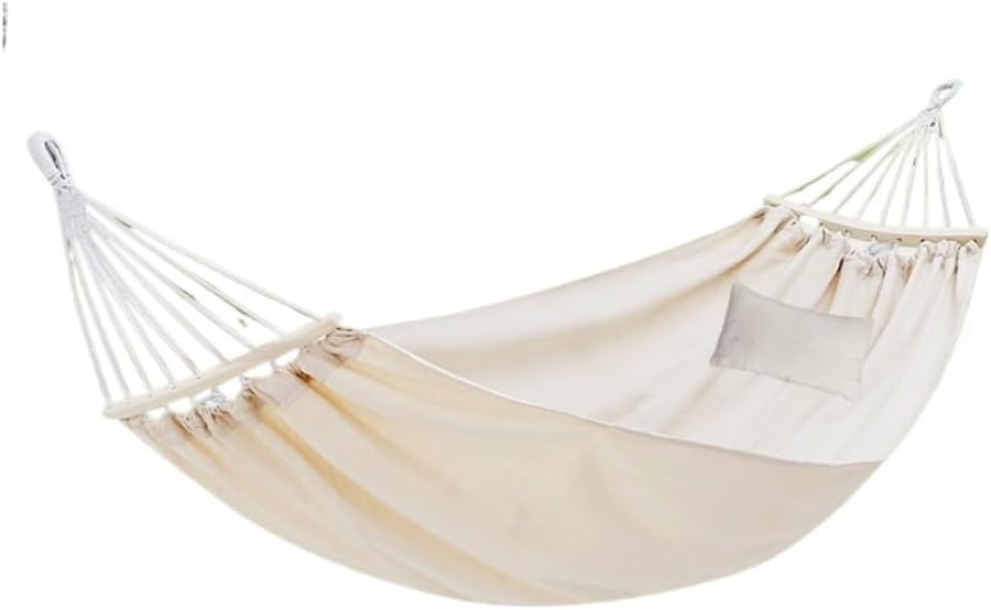 Anti-flip Outdoor Hammock Chair, Cotton Breathable Hammock, Courtyard Camping Hammock, Detachable Portable Hammock, Outdoor Leisure and Relaxation Hammock (White)