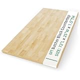 Butcher Block Countertop Wood Tabletop - Premium 6ft Solid Hardwood Plank for DIY Kitchen Island, Countertop, Coffee Bar and Desk with Natural Unfinished Birch Finish, 72'x25'x1.5'