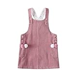 Mud Kingdom Baby Girl Corduroy Jumper Dress Pompom Pink 18-24 Months