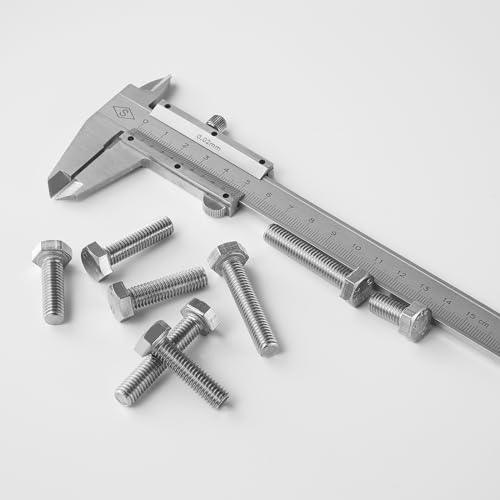 Image of M8-1.25 x 40mm 10Pcs Hex Head Bolts, M8 x 1.25 Bolts, Hexagon Head Screws, 304 Stainless Steel(A2-70), Metric Fully Thread, Bright Finish