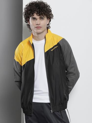 Image of The Indian Garage Co Men Regular Fit Colorblocked Wind Cheater